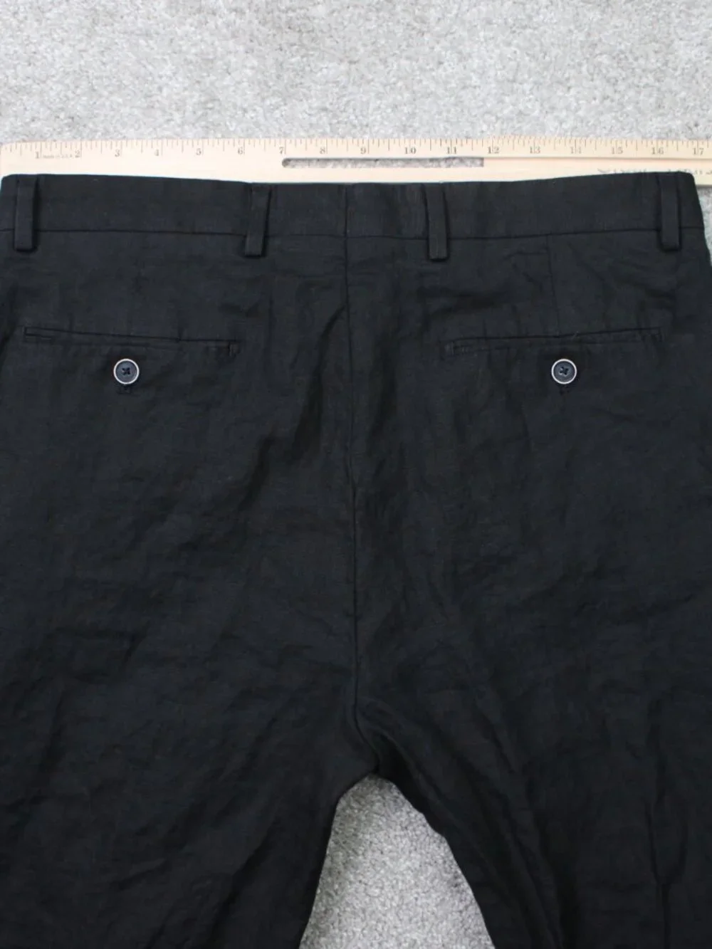 Joseph Abboud Pants Mens 34x28 Black Leomaster 100% Linen Flat Front Straight